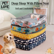 Cozy Washable Dog & Cat Bed - Soft Fabric, Large Size