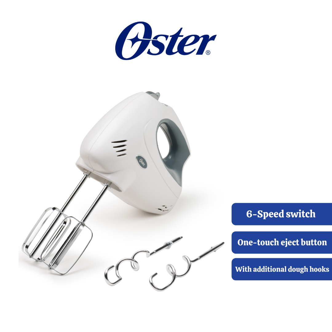 220 Volt Oster 2532 / 3532 6-Speed Hand Mixer with Dough Hooks