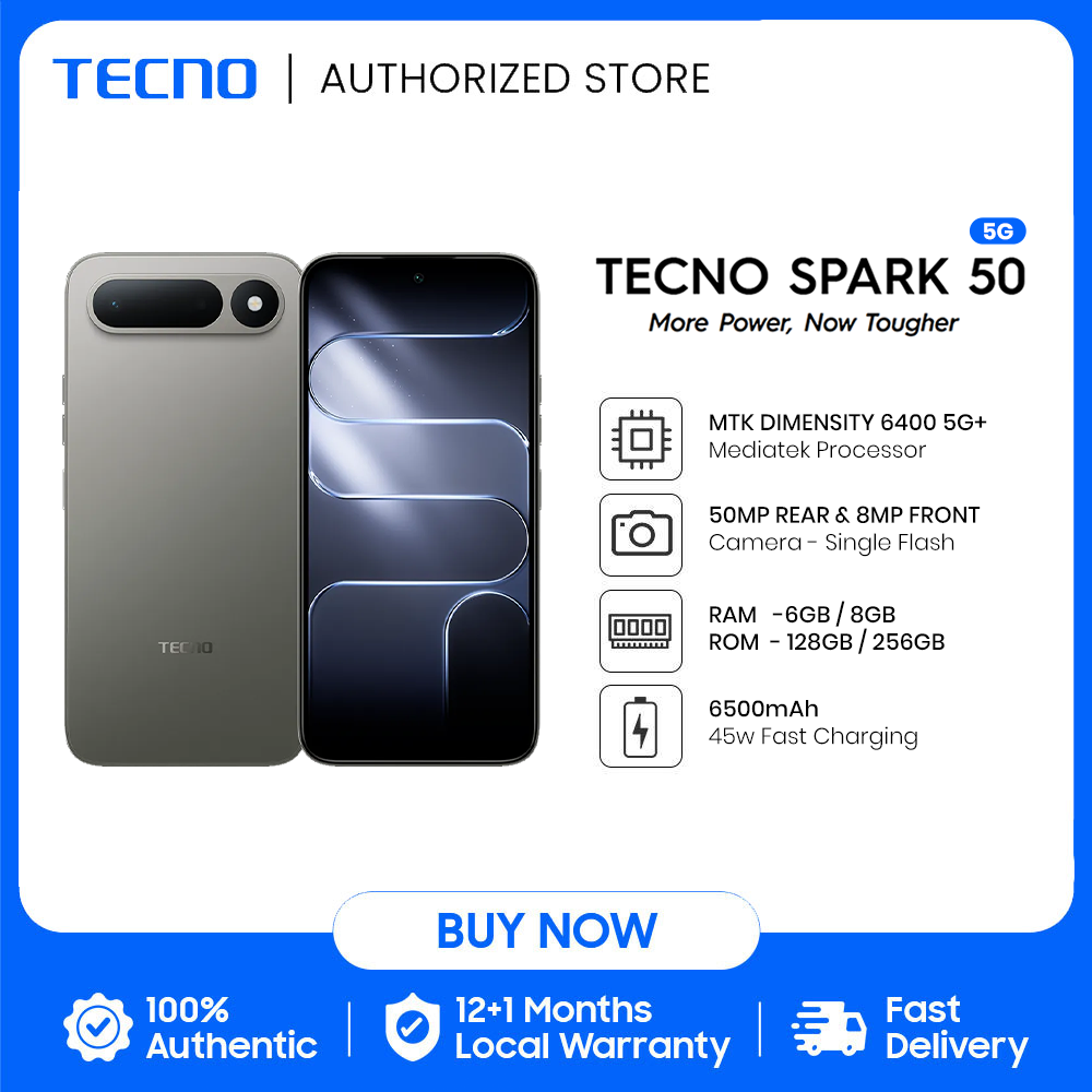 TECNO Spark 50 5G Smartphone (8/256GB, 6/256GB, 4/128GB) / Dimensity 6400 5G+ / 6.78" 120Hz Smooth Display / 6500mAh Fast Charging / Military Grade Shock-Resistance / 50MP FlashSnap Camera - Image 3