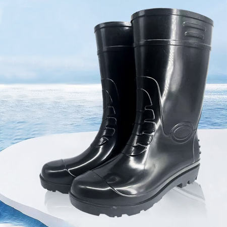 Simple Plain Mid-Cut Rain Boots for Men, Wear-Resistant