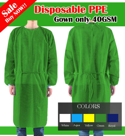 Disposable Ppe Isolation Gown Non Woven 40GSM High Quality Ppe Best Seller Low Price Comfortable to wear