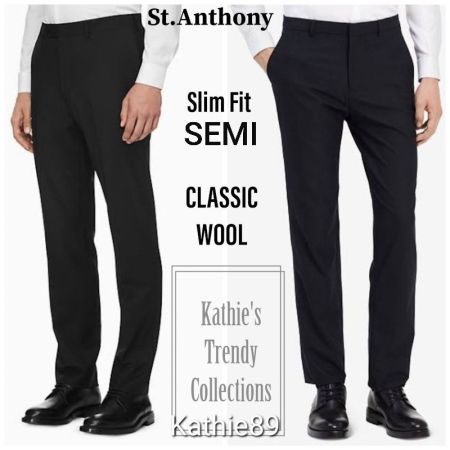 St.Anthony CLASSIC WOOL SEMI - SLIM FIT Slacks Pants for MEN