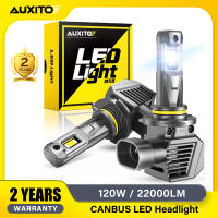 AUXITO 2PCS 120W 22000LM H11 ไฟหน้า LED กันน้ำ HB3 HB4 9012 ไฟหน้ารถยนต์ HIR2 หลอดไฟหน้ารถยนต์ 6500K ขาว