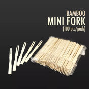 100pcs Bamboo Mini Fork 9cm