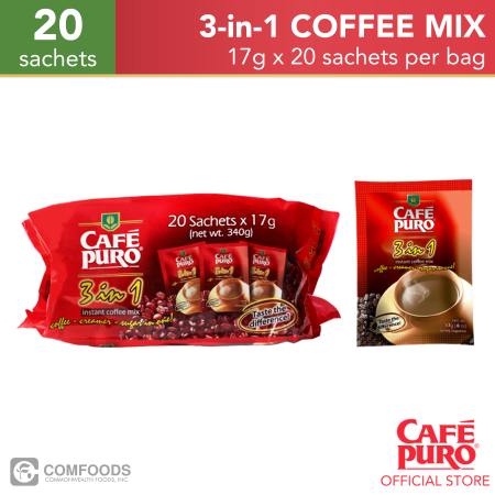 CAFE PURO 3-in-1 Coffee 17g x 20 Sachets / Bag