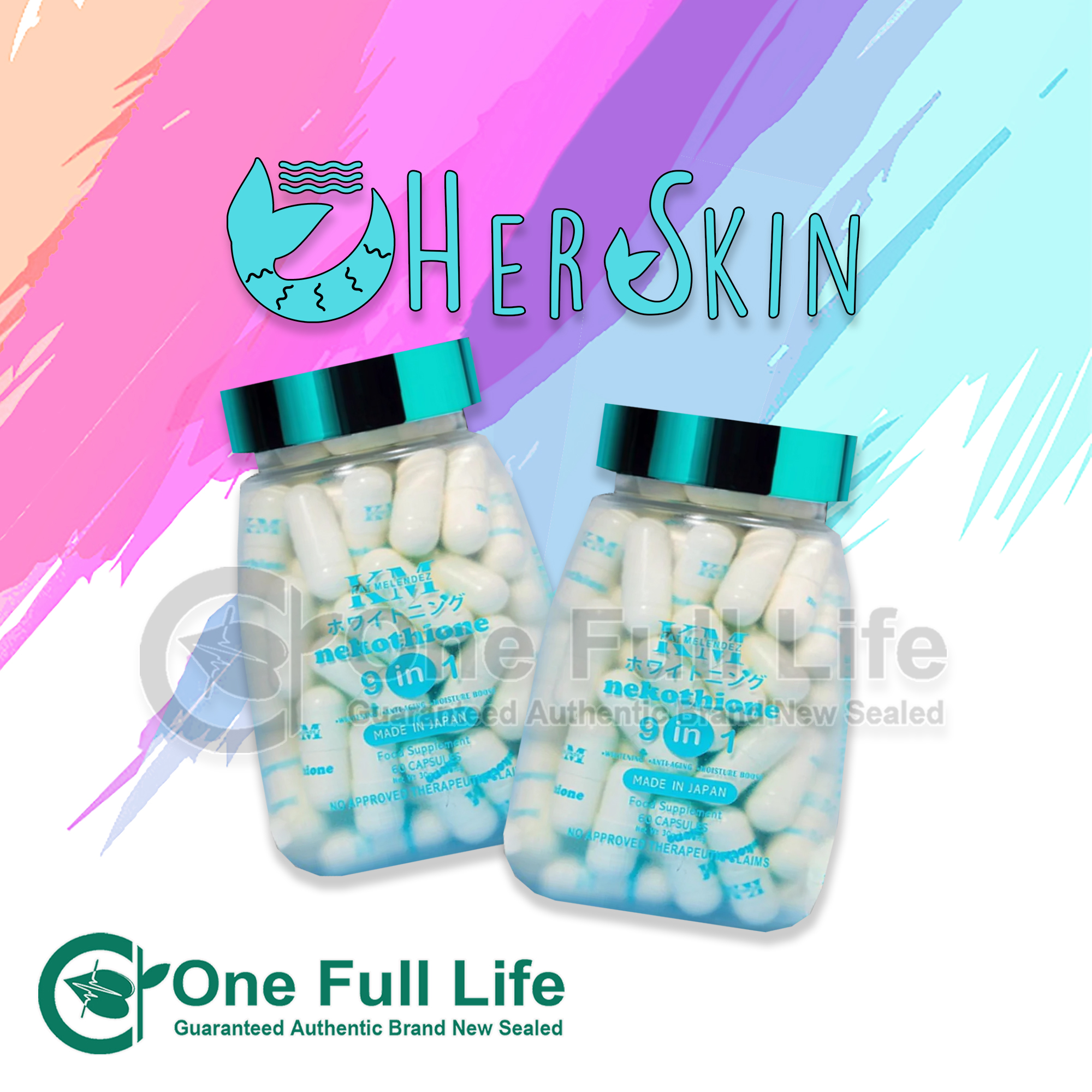 Nekothione By Kath Melendez Glutathione Collagen 60 Capsules x 2