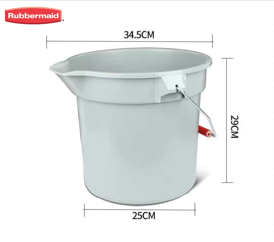 Rubbermaid® BRUTE® Round Bucket - 14 Qt., Gray