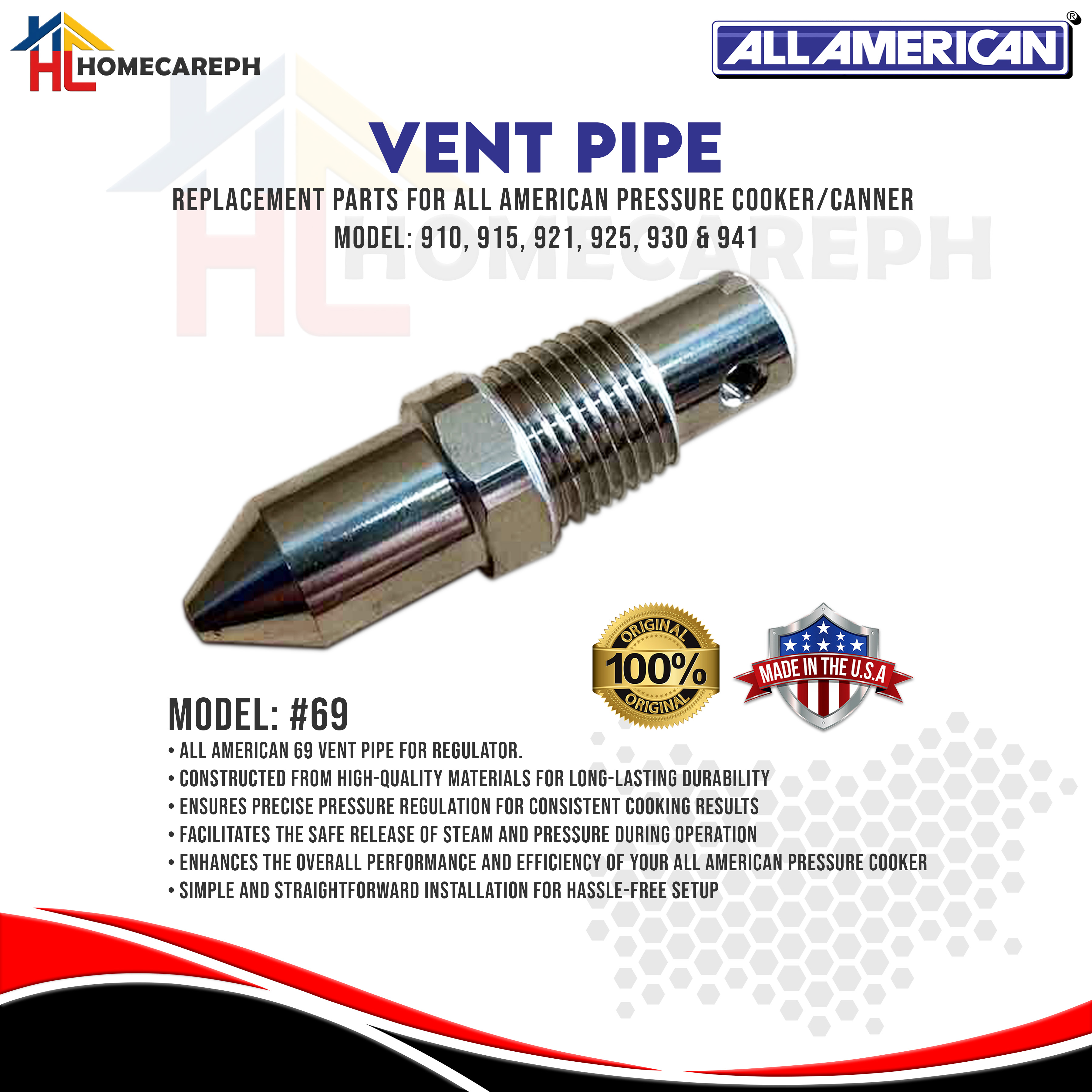 All American Vent Pipe #69 - Brand All American Presyo 4,000 Piso*Libreng Shipping