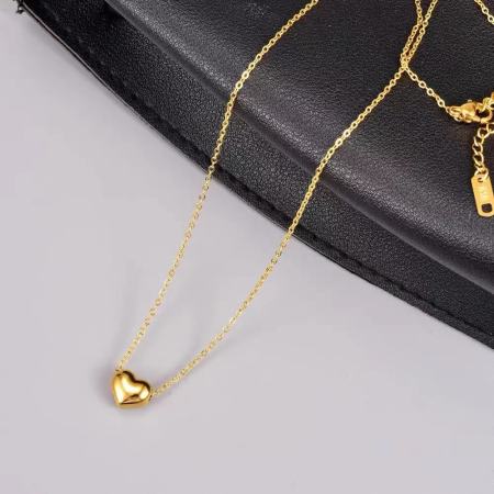 B.two Korean Fashion Heart Necklace - Gold Plated Jewelry