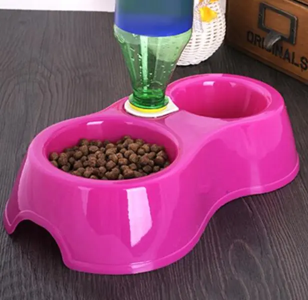 pink cat food bowls
