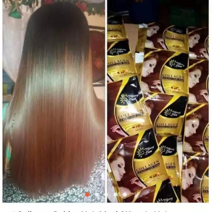 H Z Shop 10 Sachet Collagen Golden Hair Mask Merry Sun Lazada Ph