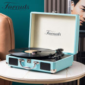 Retro Vinyl Record Player with Bluetooth Speaker - 