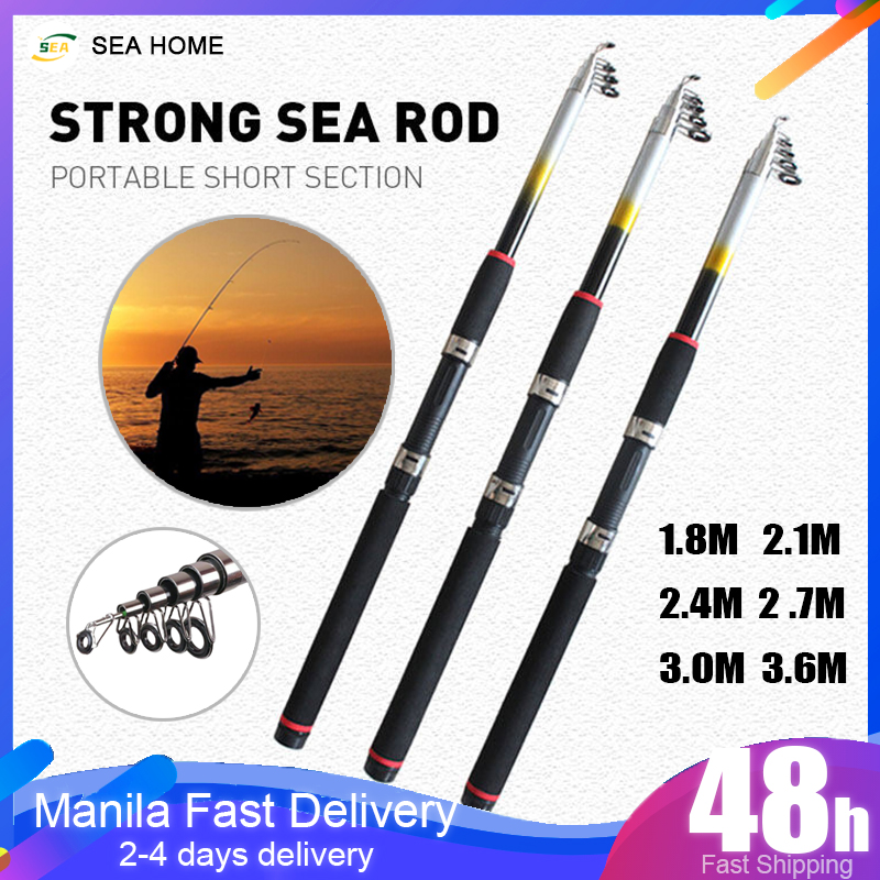 1.5M / 1.8M / 2.1M / 2.4M / 2.7M / 3.0M Glassfiber Telescopic Fishing Rod  Sea Rod Ocean Rod Fishing Pole Casting Rods