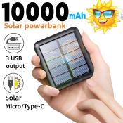 Original Solar Power Bank with 3 USB and LED Light