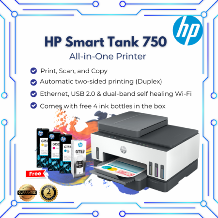 HP Smart Tank 750 Wireless All-in-One Printer with Free Inks