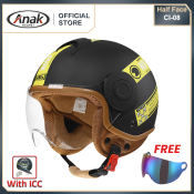 CI-08 Classic Retro Motorcycle Half Face Helmet for Men Women