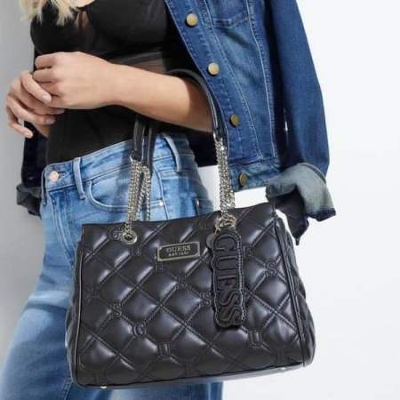 Elliana Quilted Handbag with Chain Strap - Women's Shoulder Bag