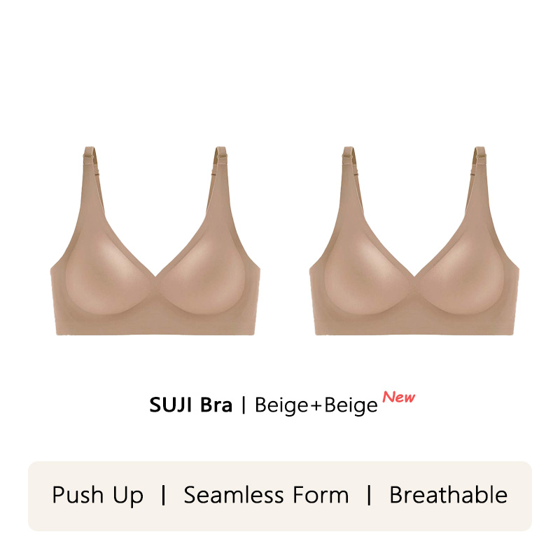Motovita Women Seamless Bras No Steel Ring V-neck Wireless Sleep Jelly Sexy Lingerie Japanese Suji Soft Support Underwear Solid Color Push Up Bra - Image 3