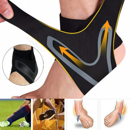 Maxxgym 1PCS Sports Compression Ankle Support Ankle Stabilizer Brace Tendon Pain Relief Strap Foot Sprain Injury Wrap Basketball Football Sport Ankle Stabilizer Brace Compression Ankle Support Tendon Pain Relief Strap Foot Sprain Injury Wraps Run