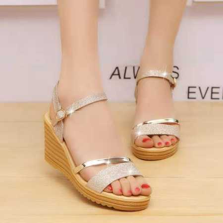 New Arrival lady wedge sandals heels