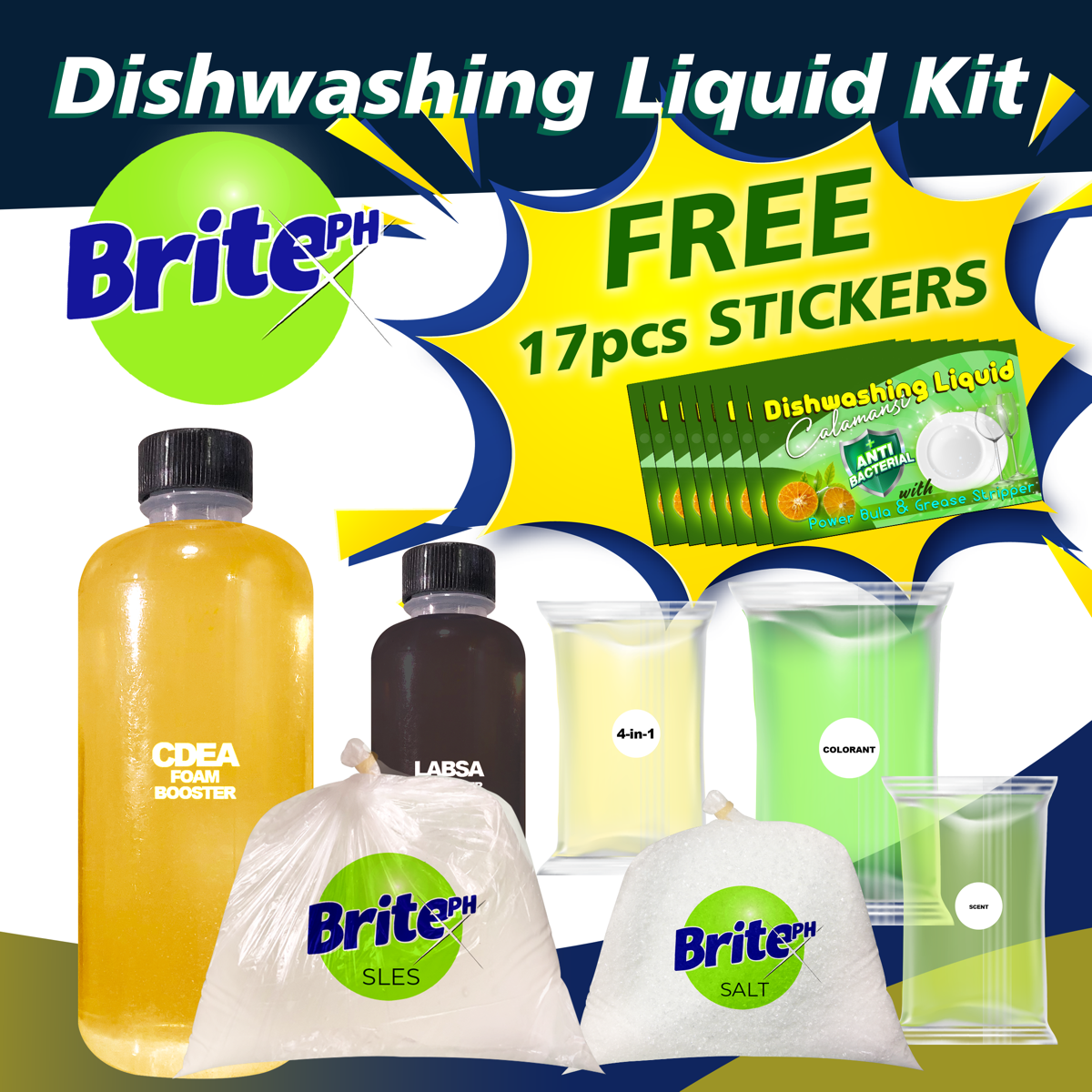 Dishwashing Liquid Kit w/ FREE Waterproof Labels