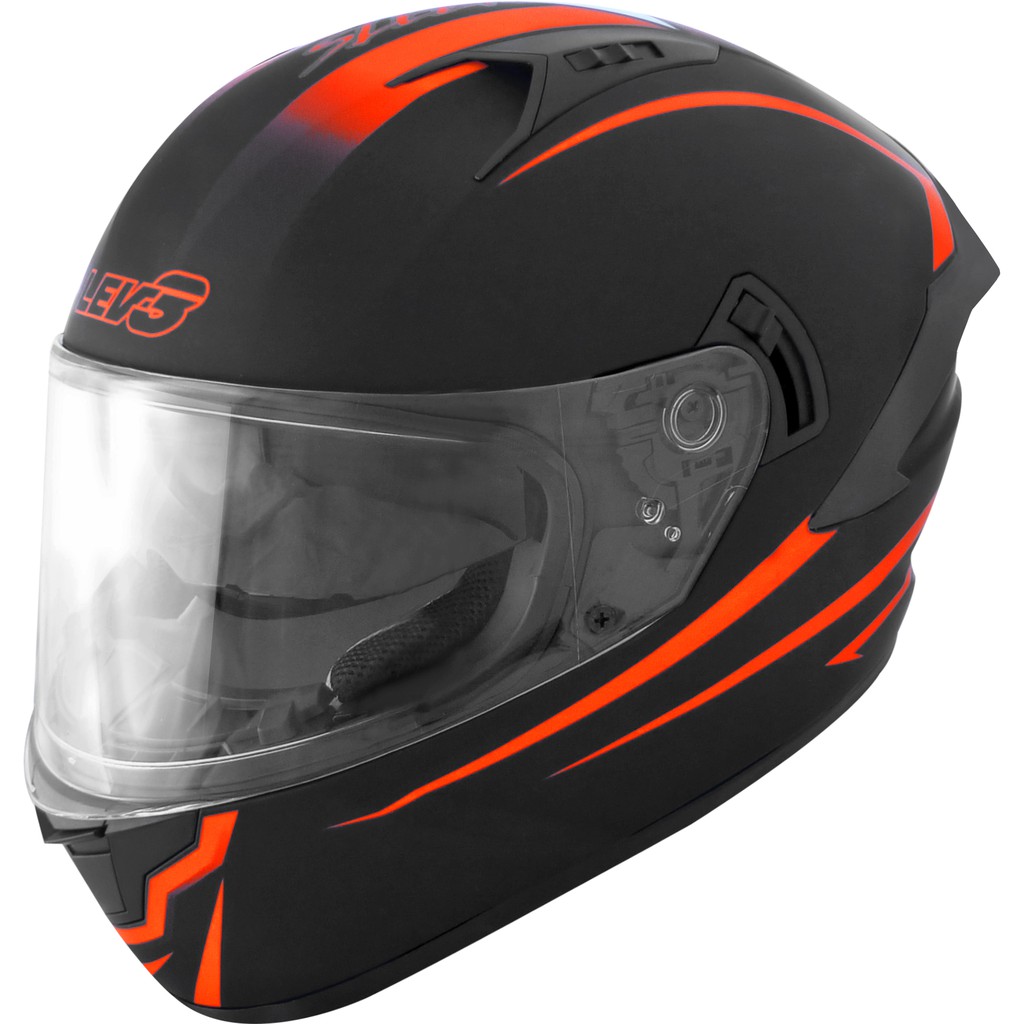 orange black motorcycle helmet