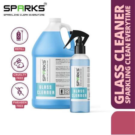 SPARKS Antibacterial Glass Cleaner for Crystal Clear Windows