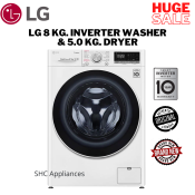 LG FV1208D4W 8.0 kg. Inverter Front Washer & 5.0 kg. Dryer