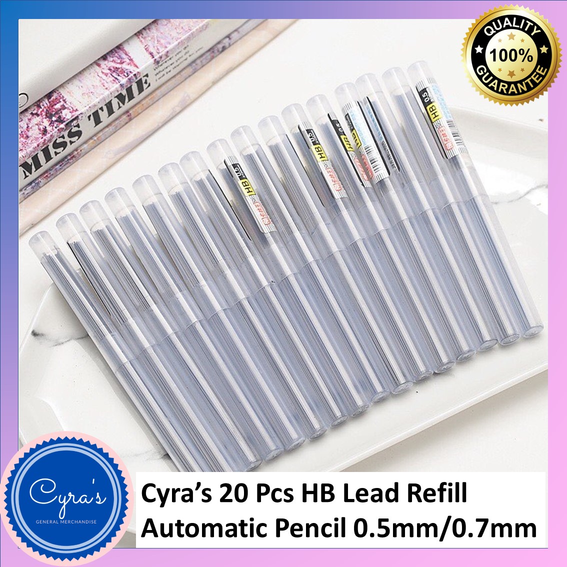 0.4mm Pack of 90 B Black Lead Uni-Ball Nano Lead Mechanical Pencil Lead Refills 