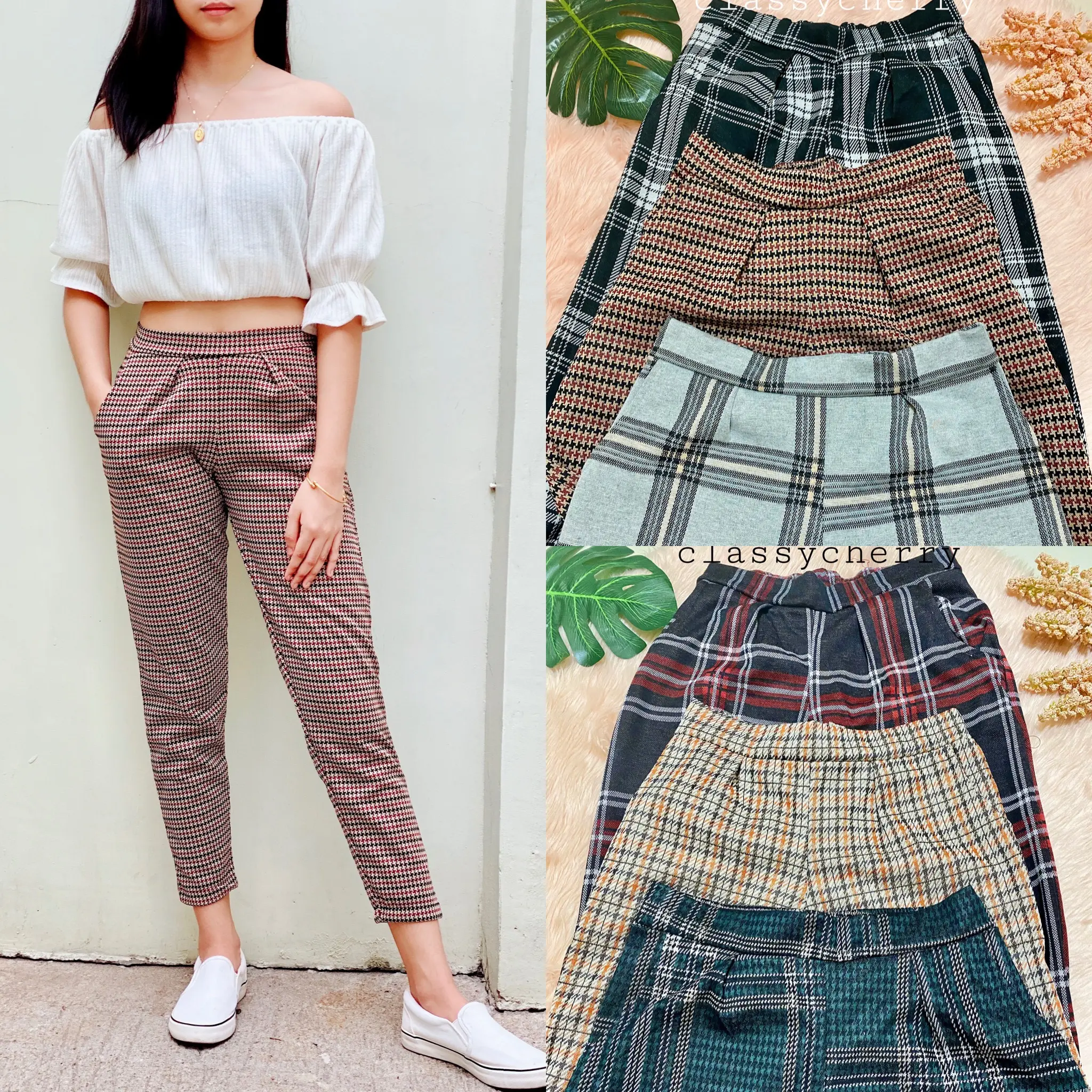 plaid trendy pants