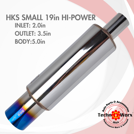 HKS Small Can Titanium Burnt Freeflow Muffler, High Quality