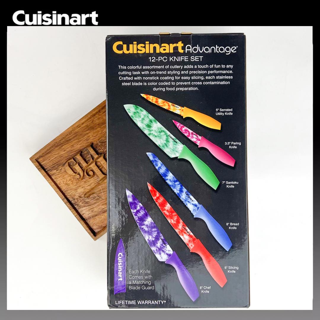 Cuisinart 12 Pc Advantage Knife Set Multi Color Stainless w Blade Guard 12  Piece