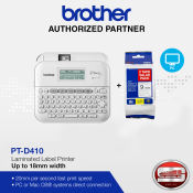 Brother PT-D410 Label Printer with Twin Pack Tapes