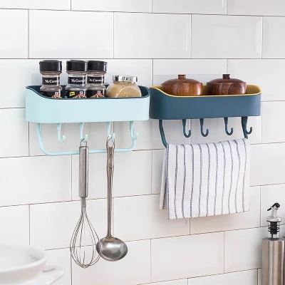 Bathroom Shelf Organizer with Towel Rack Multifunctional drain rack Shower Kitchen Rack Storage (2)