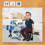 Mini Kids Jazz Drum Set - 6-Piece Musical Toy