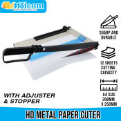 Officom Metal Paper Cutter with Adjustable Stopper, A4 Size