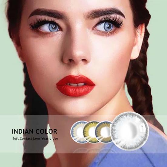 1 Pair Natural Caramel Color India Yellow Contact Lens Cosmetic