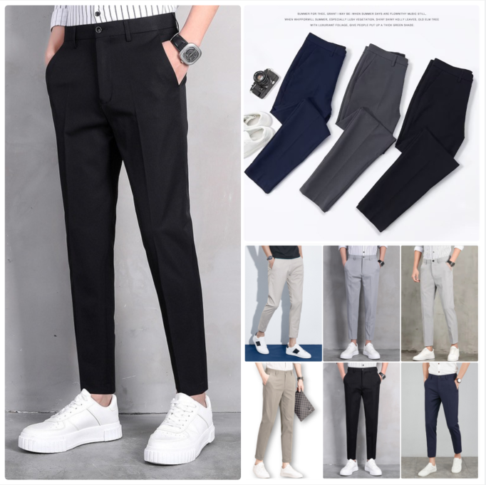 Shop Men's Slim Plain Pants online