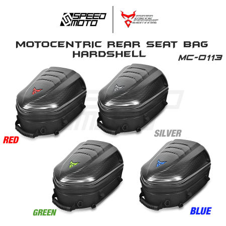 MOTOCENTRIC Carbon Fiber Motorcycle Rear Seat Bag - Waterproof