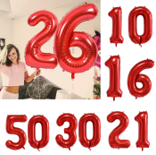 Party Things Red 32" Giant Number Foil Balloon