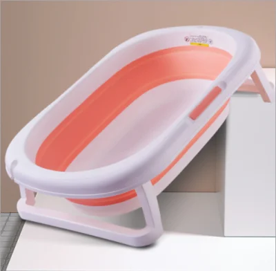 【Warranty 1 Year】Baby Bath Tub Silicone Foldable Baby Bath Tub With Cushion Baby Bath Support (1)