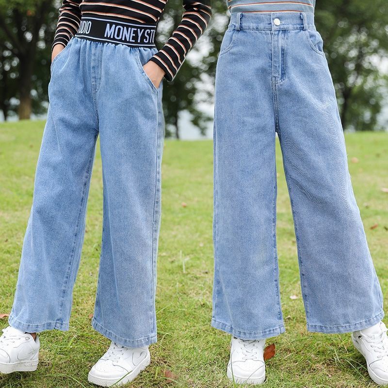 Jeans for Kids Girls Wide Leg Pants 6 to 16 Years Old Jeans for