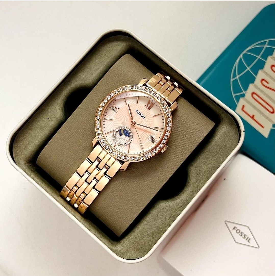 Authentic Fossil Jacqueline Sun Moon Multifunction Rose Gold