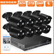 BESDER 3MP CCTV Security Camera System with 8CH POE NVR