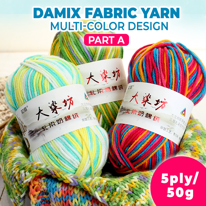 Damix Cotton Yarn Crochet Thread 5ply 50g Knitting Crafts