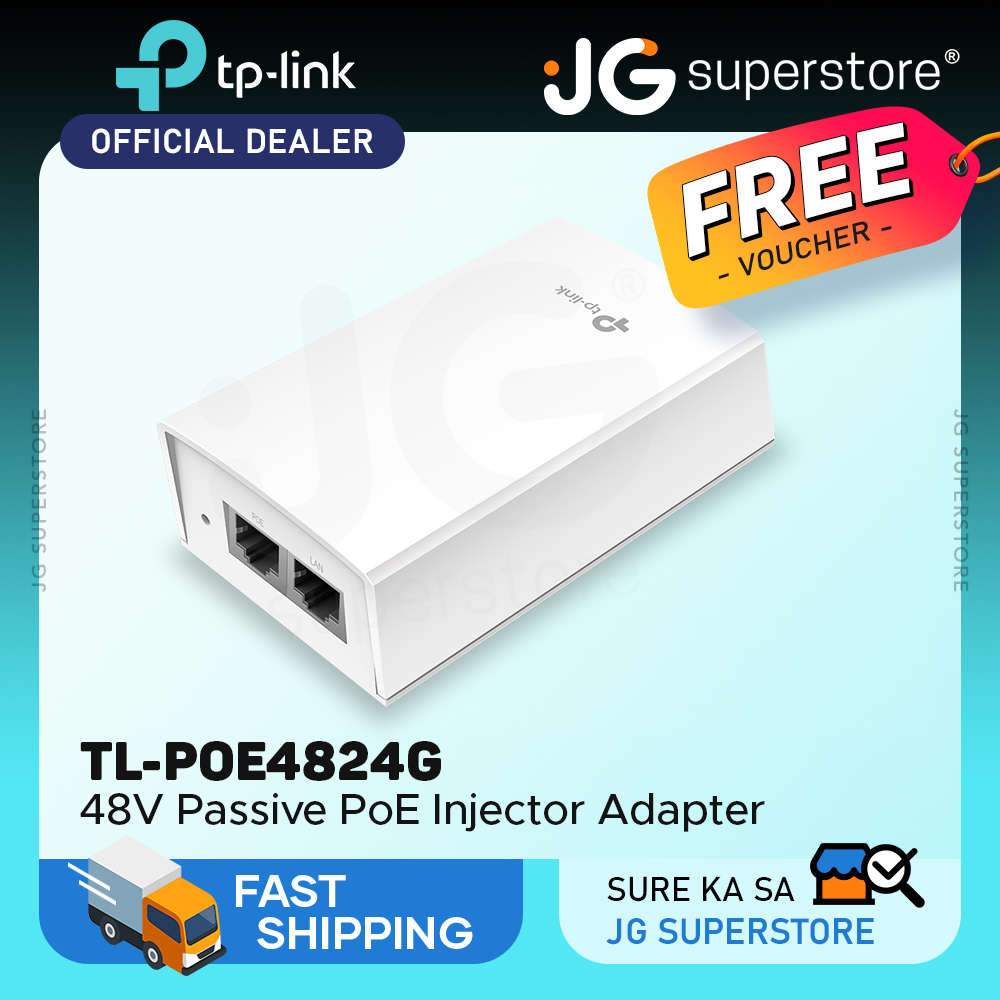 TP-Link TL-POE2412G Gigabit 24VDC Passive PoE Injector Adapter with Gigabit  PoE / Non-PoE Ethernet Ports, Wall Mounting Design, 12W PoE Power, Driver  Free, JG Superstore