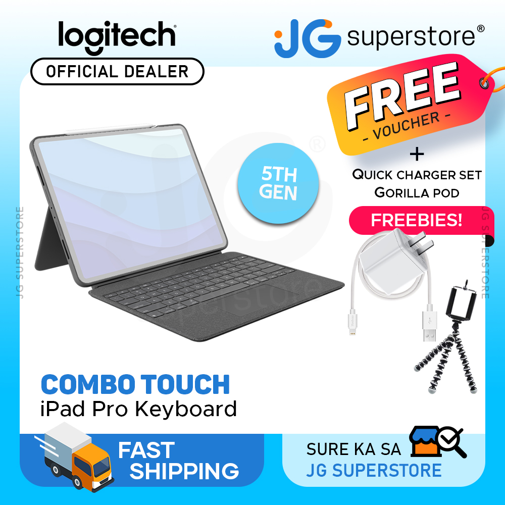  Logitech Combo Touch iPad Air (4th, 5th gen - 2020, 2022)  Keyboard Case - Detachable Backlit Keyboard with Kickstand, Trackpad, Smart  Connector - Oxford Gray; USA Layout : Electronics