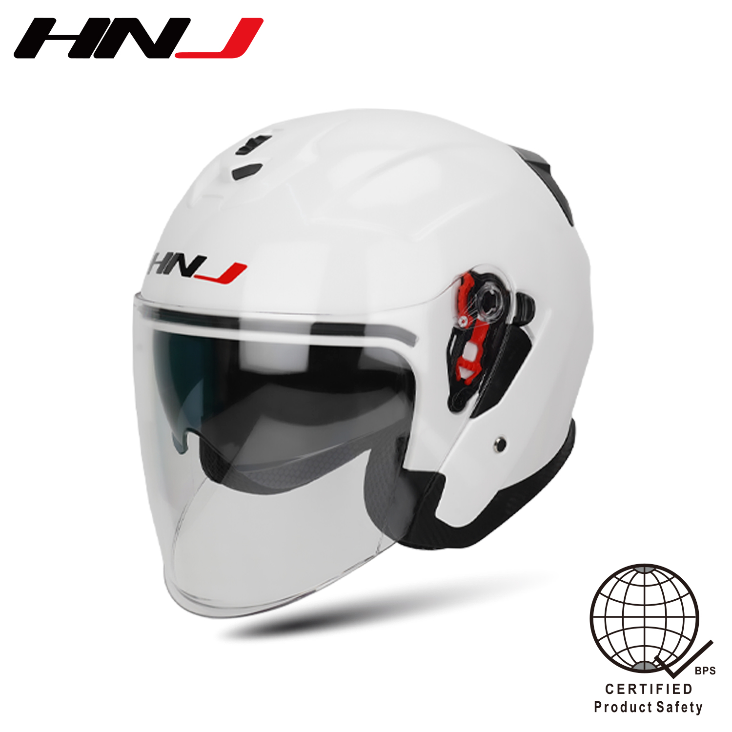 White motorcycle half store helmet