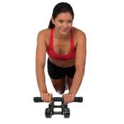 Xie Portable 3-Wheel Ab Roller & Push Up Bar