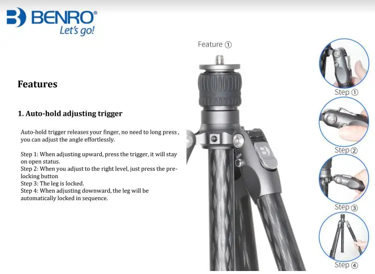 Benro FRHN14CVX20 Rhino Series Professional Carbon Fiber Tripod